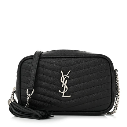 Saint Laurent Grain De Poudre Matelasse Monogram Mini Lou Camera Bag Black 1 of 10