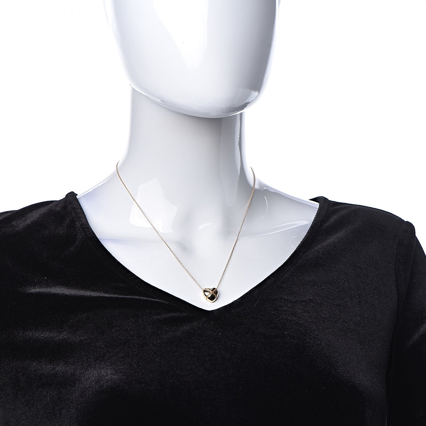 18K Yellow Gold Crossover Heart Pendant Necklace