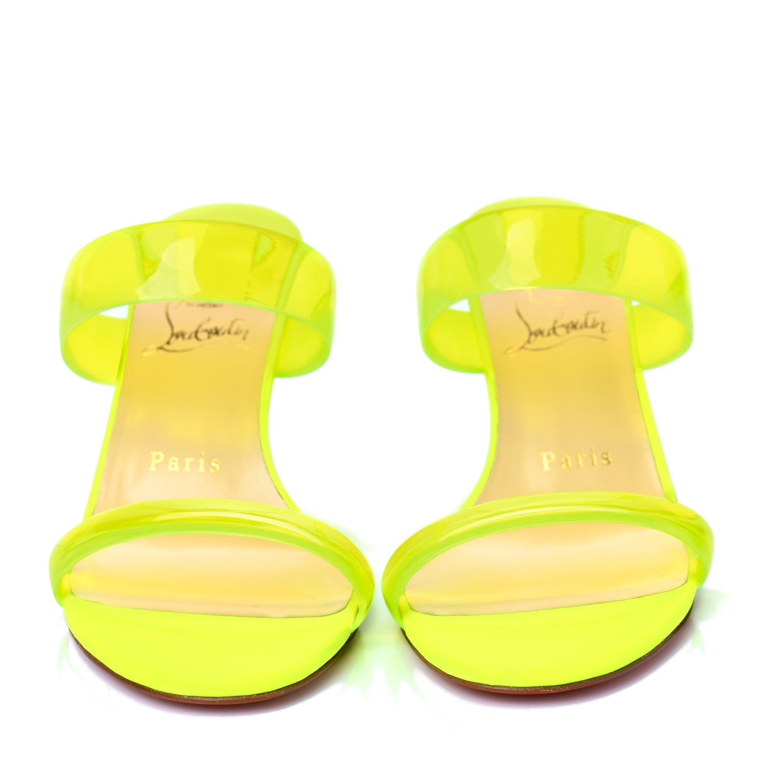 Christian Louboutin PVC Ovida 85 Slide Sandals 37 Yellow 2 of 7