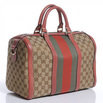 Gucci Monogram Vintage Web Medium Boston 3 of 9