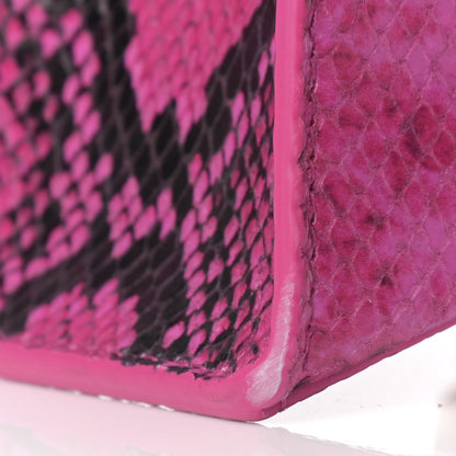 Balenciaga Shiny Calfskin Python Effect Small Hourglass Top Handle Bag Fuchsia Black 11 of 12