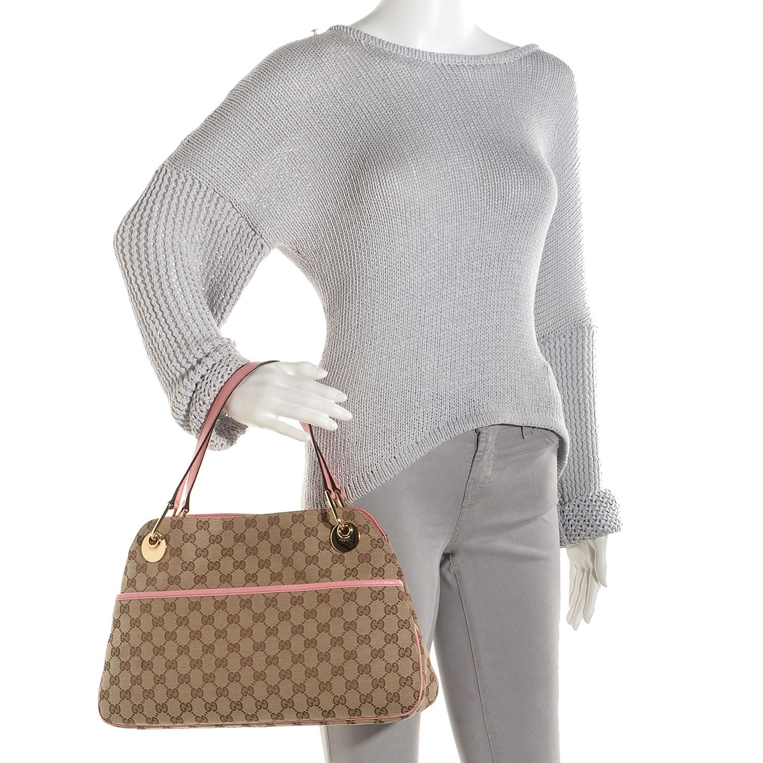 Gucci Monogram Medium Eclipse Shoulder Bag Pink 2 of 7