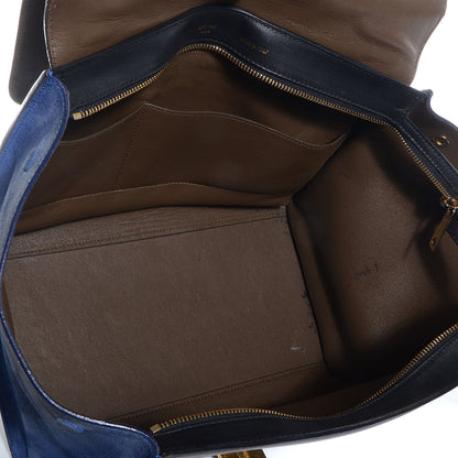 Celine Smooth Calfskin Suede Medium Tri-Color Trapeze Cobalt 5 of 10