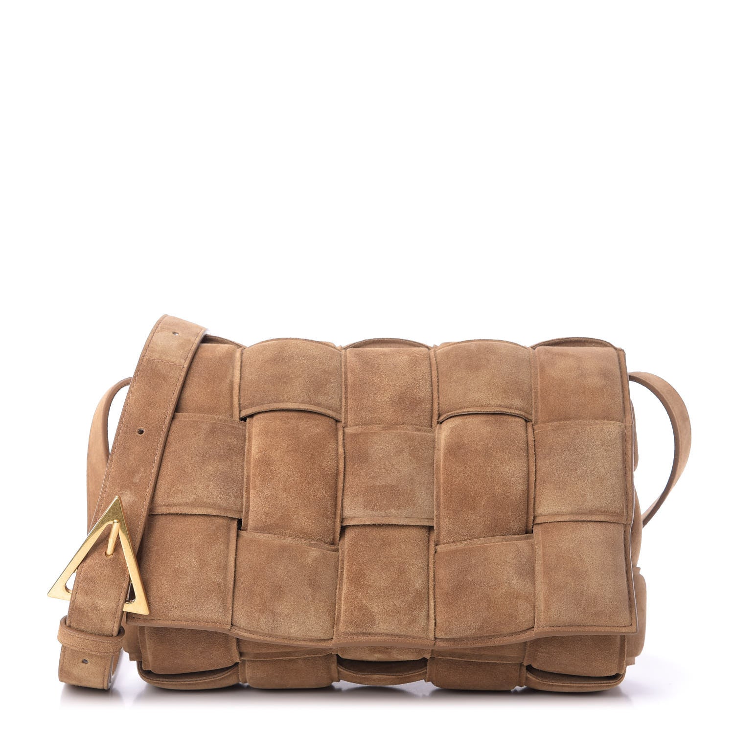 Bottega Veneta Suede Maxi Intrecciato Padded Cassette Crossbody Bag Taupe 1 of 9