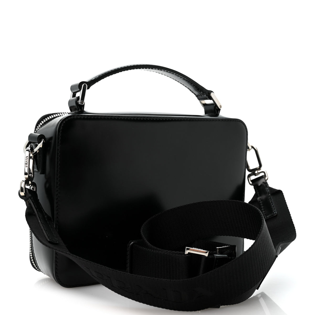 Spazzolato Medium Brique Crossbody Bag Black