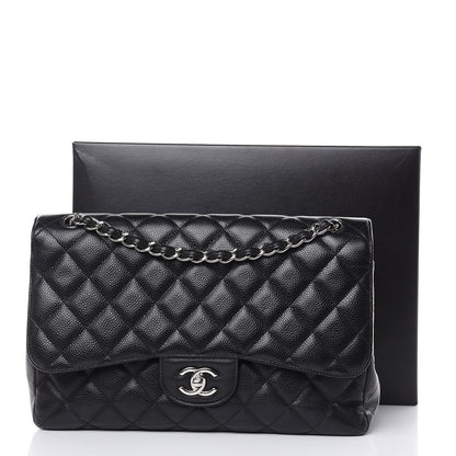 Chanel Caviar Quilted Jumbo Double Flap Black 13 of 15