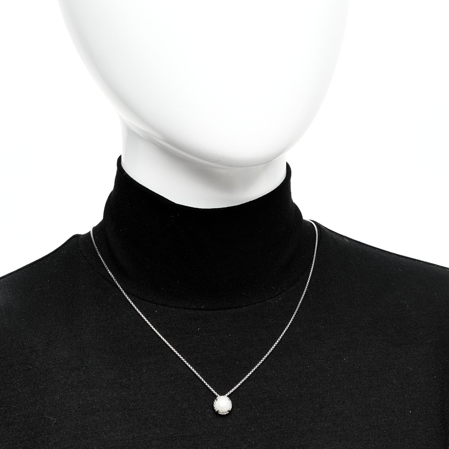 David Yurman Sterling Silver Cultured Pearl 8mm Petite Chatelaine Pendant Necklace 2 of 7