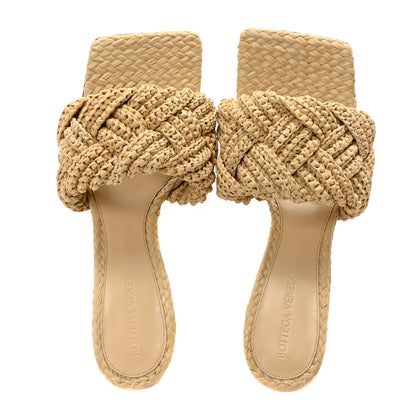 Bottega Veneta Raffia Intrecciato Lido Mule 90 Sandals 40 Cane Sugar 2 of 8