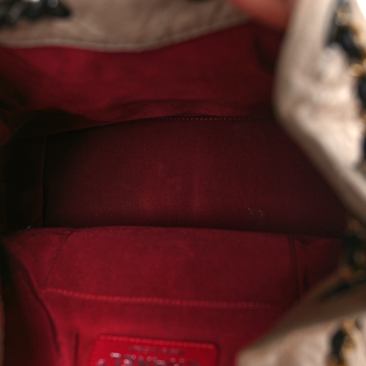 Chanel Aged Calfskin Quilted Small Gabrielle Backpack Beige Black 5 of 11