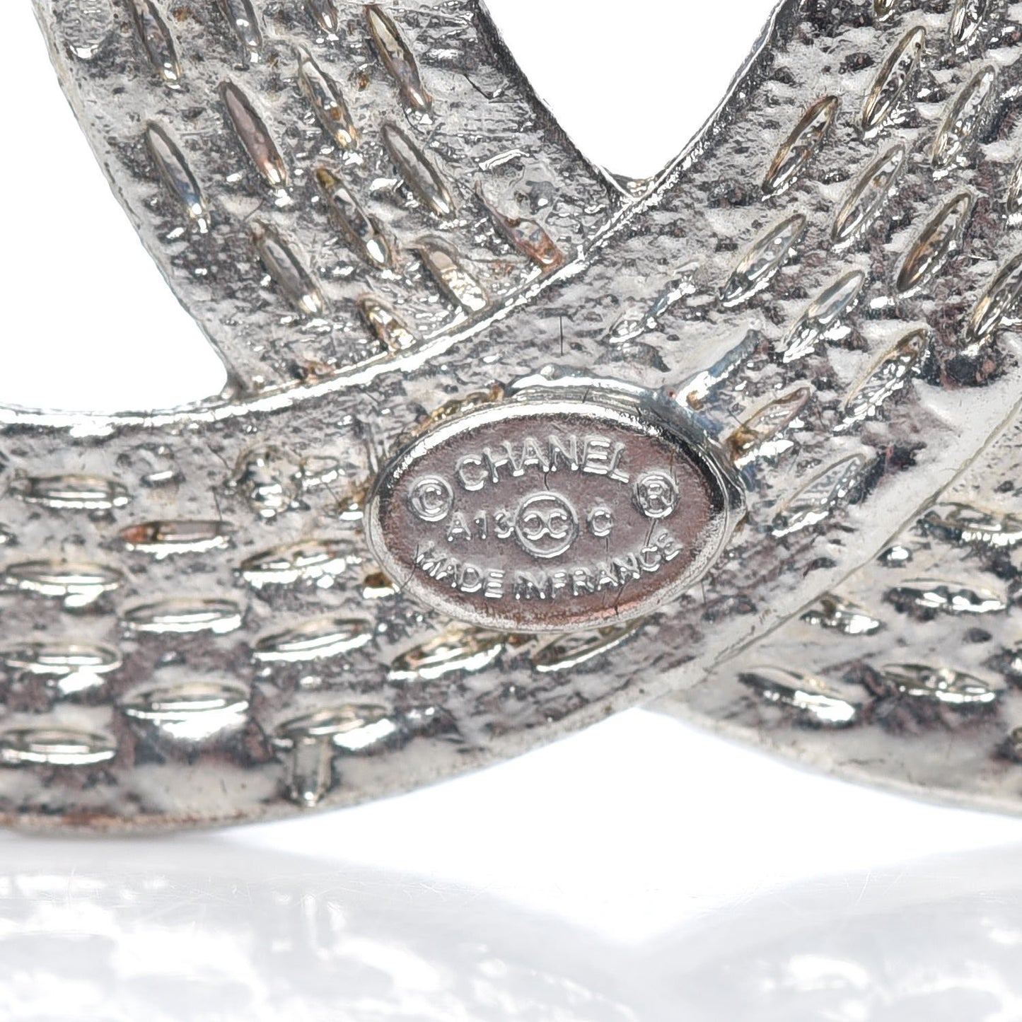 Swarovski Crystal CC Brooch Silver
