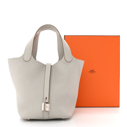 Hermes Taurillon Clemence Picotin Lock 18 PM Gris Perle 12 of 12