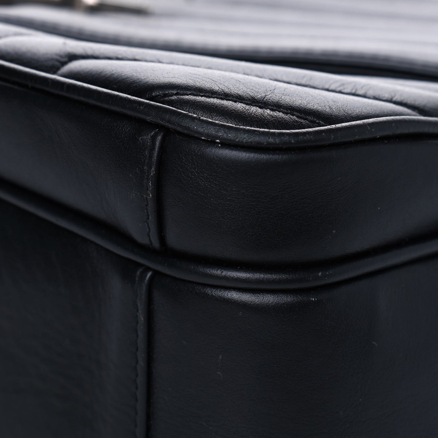 Calfskin Y Quilted Monogram Loulou Shoulder Bag Black