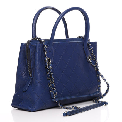 Chanel Grained Vegetal Calfskin Small Urban Shopping Tote Navy 3 of 7