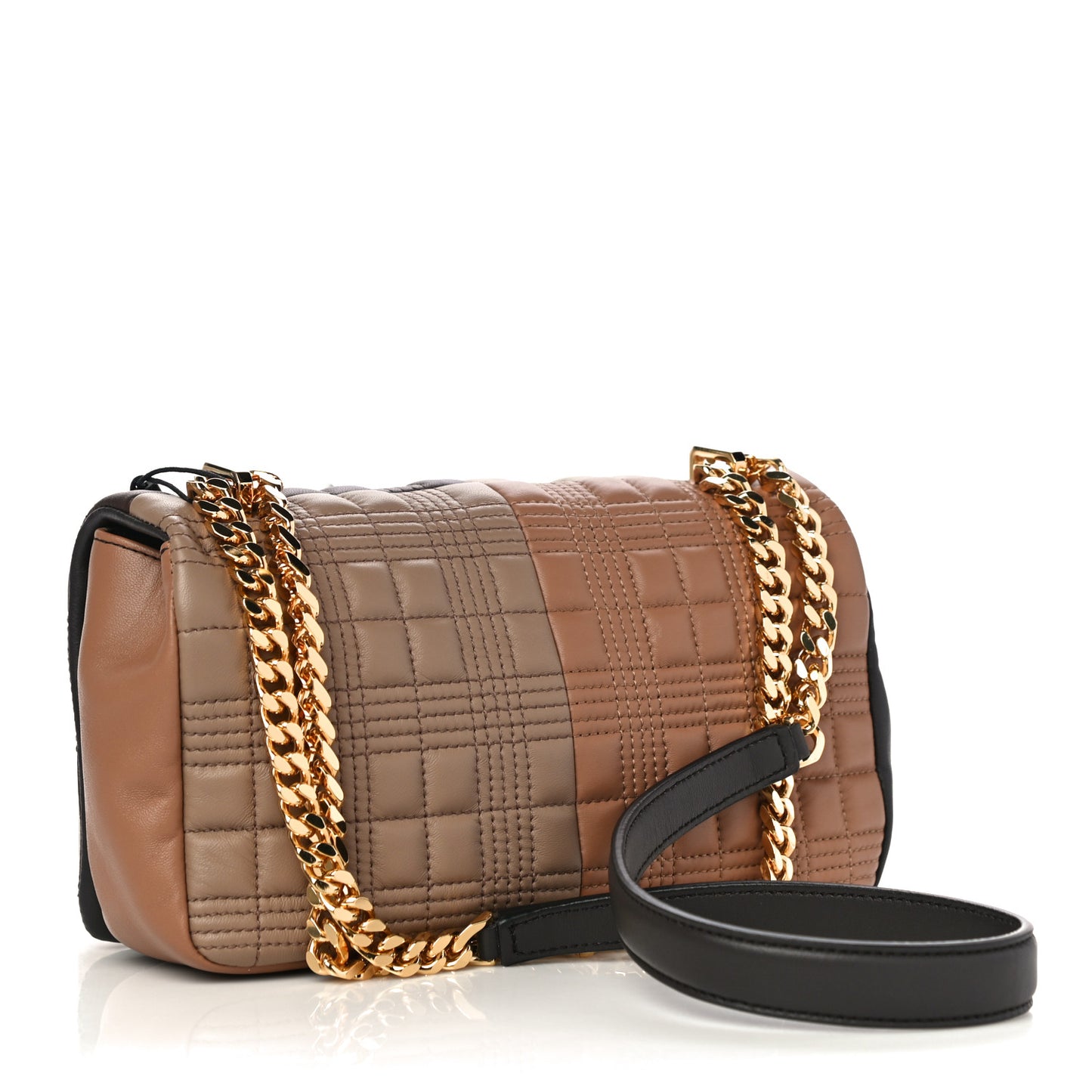 Lambskin Quilted Small Lola Bag Soft Fawn Dark Moka