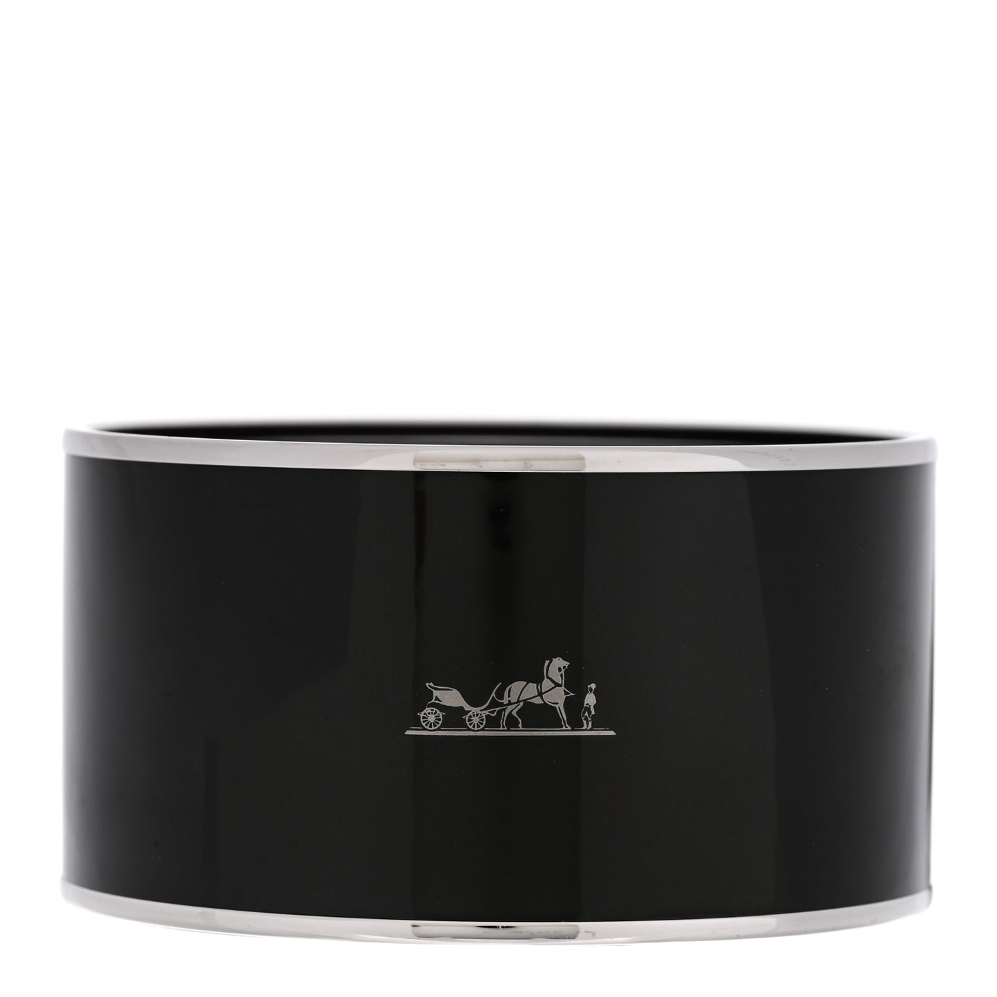 Enamel Printed Extra Wide Caleche Bracelet 70 Black