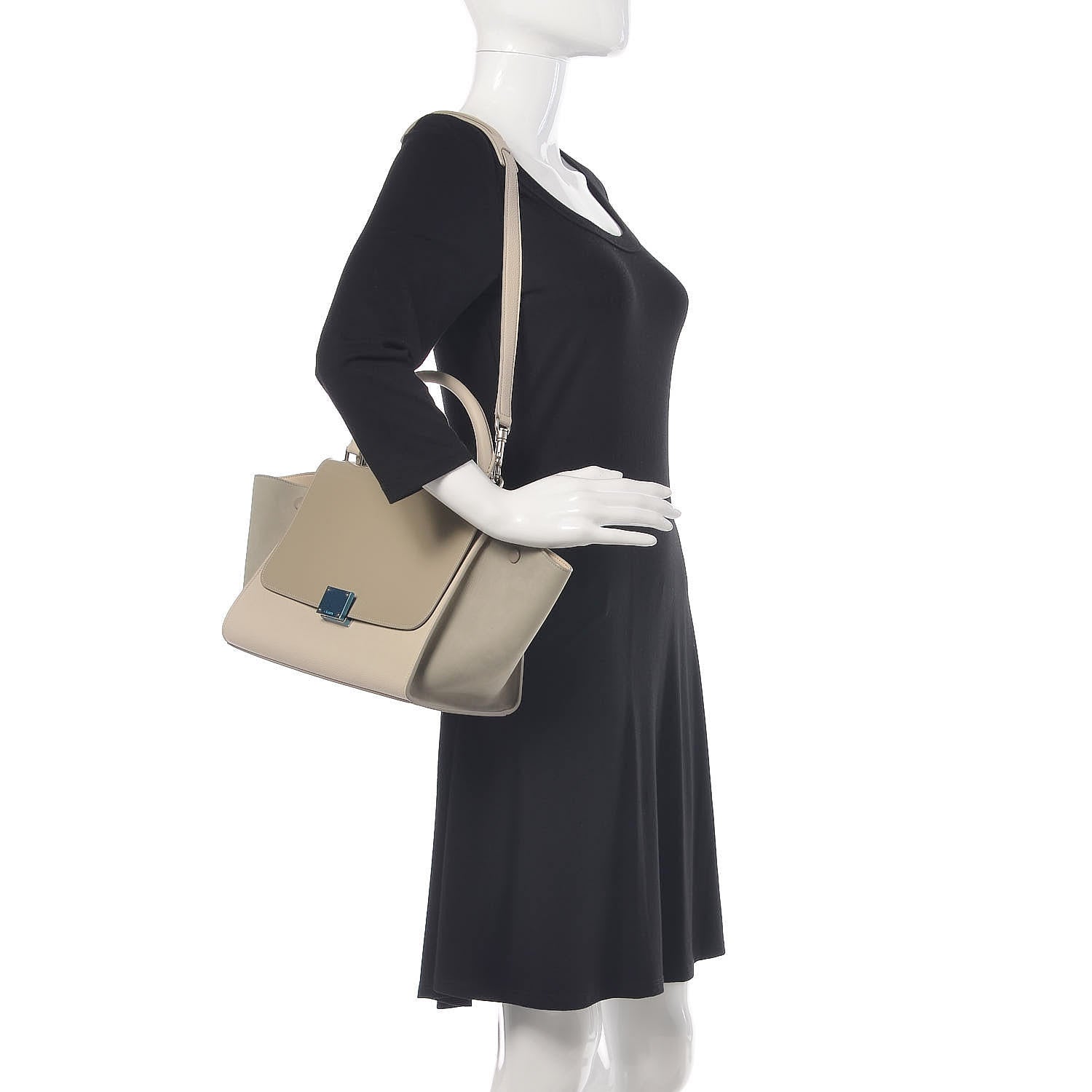 Celine Spazzolato Calfskin Nubuck Small Trapeze Quartz 2 of 8