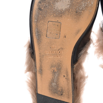Gucci Calfskin Fur Mens Princetown Slippers 7.5 Black 8 of 14