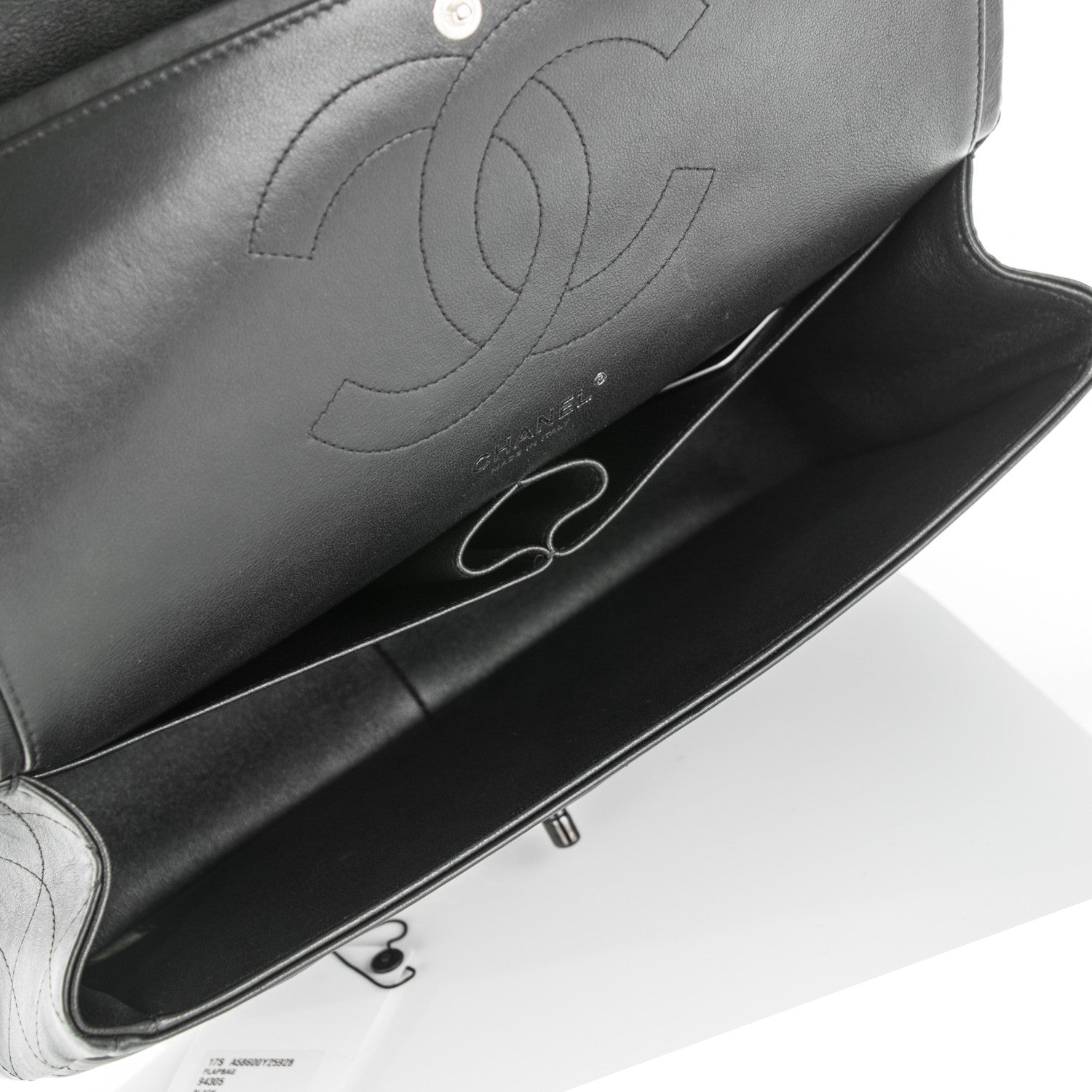 Chanel Crumpled Calfskin Quilted Jumbo Double Flap So Black 5 of 8