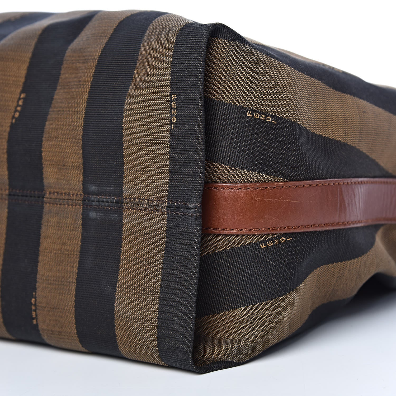 Fendi Pequin Cuoio Vegetale Large Hobo Tobacco Black Cuoio 9 of 18