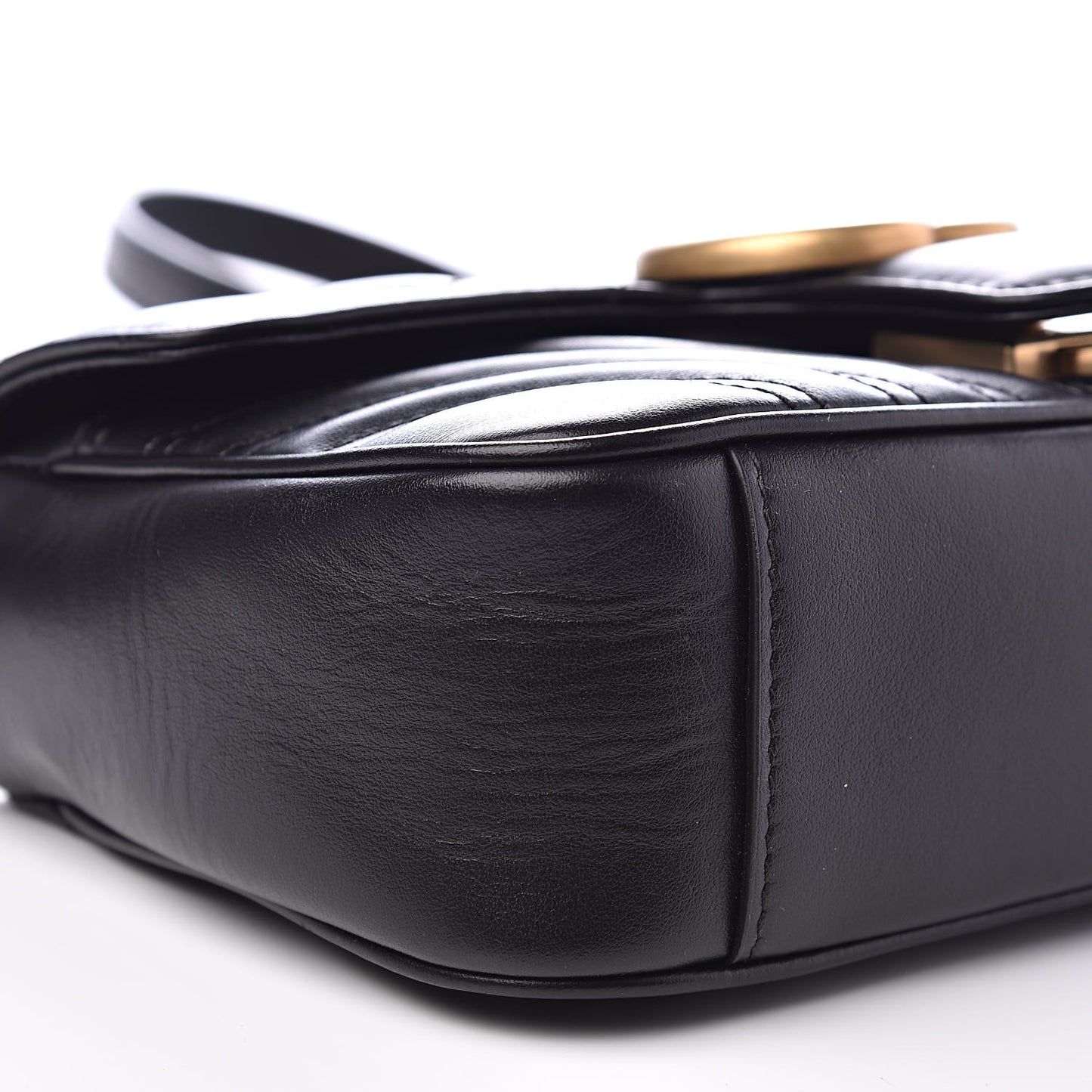 Calfskin Matelasse Mini GG Marmont Shoulder Bag Black