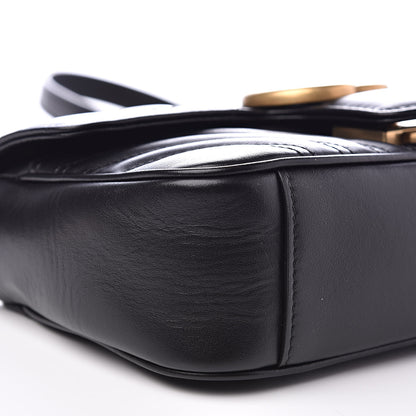 Gucci Calfskin Matelasse Mini GG Marmont Shoulder Bag Black 8 of 14