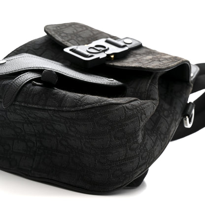 Christian Dior Oblique Jacquard Mini Saddle Backpack Black Blue 10 of 13