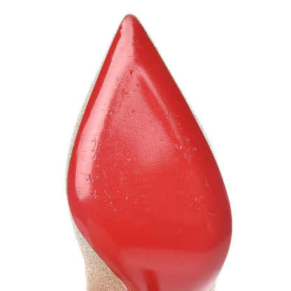 Christian Louboutin Mini Glitter V Neck 120 Pumps 39 Platine 9 of 10