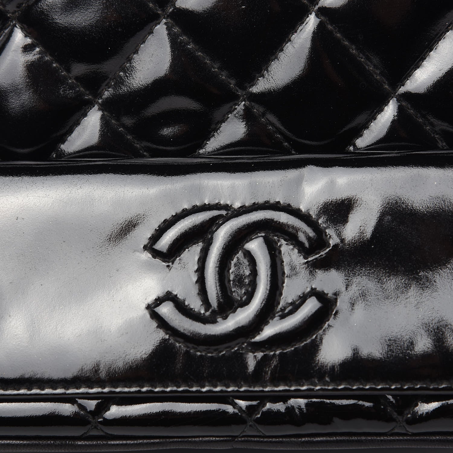 Chanel Patent Quilted Tassel Camera Case Black 8 of 11