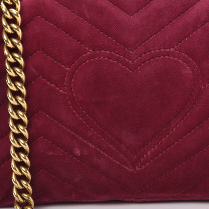 Gucci Velvet Matelasse Small GG Marmont Shoulder Bag Light Raspberry Rose 13 of 14