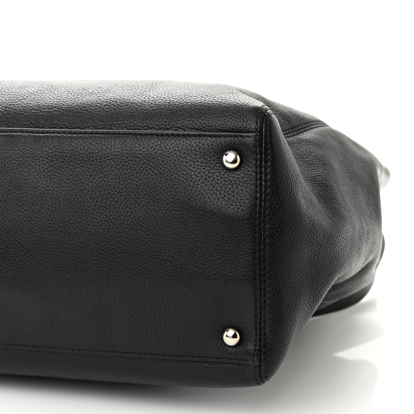 Calfskin Cerf Executive Shopper Tote Black