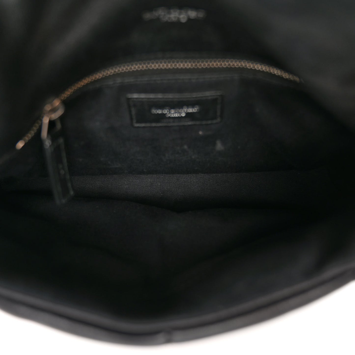 Lambskin Quilted Small Loulou Puffer Monogram Chain Satchel Black
