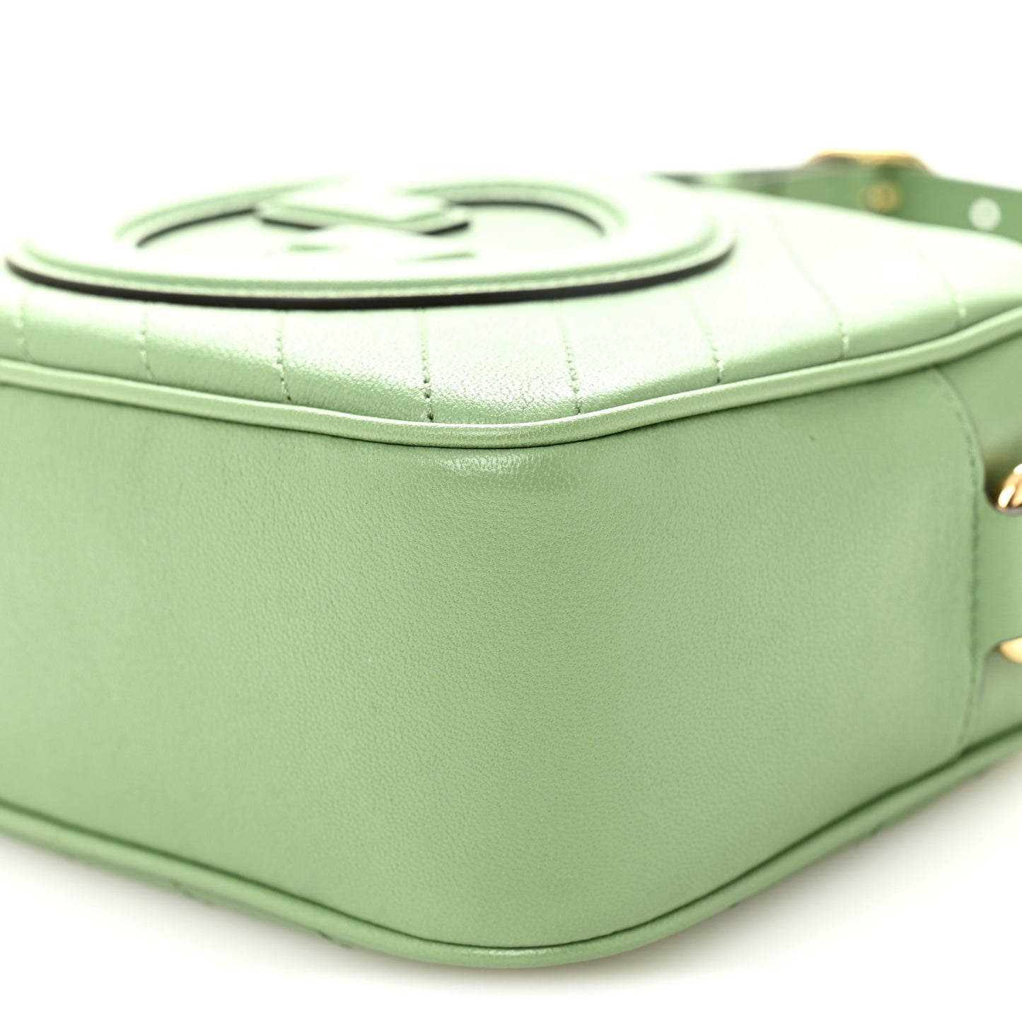 Sakai Be Green Calfskin Diagonal Stitched Small Blondie Shoulder Bag Green Soil Grass Green Soil Grass