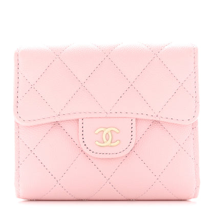 Chanel Caviar Quilted Compact Flap Wallet Light Pink 1 of 8
