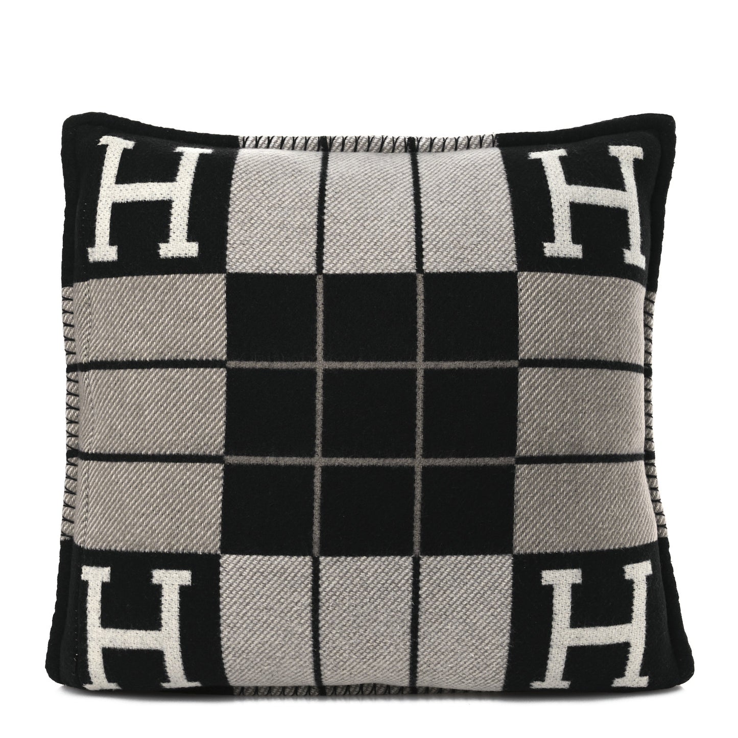 Wool Cashmere Avalon III Pillow PM Ecru Black