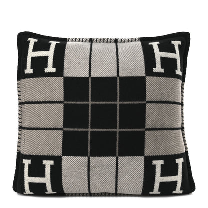 Hermes Wool Cashmere Avalon III Pillow PM Ecru Black 2 of 4