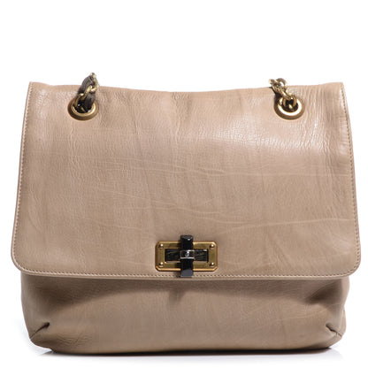 Lanvin Leather Medium Happy Shoulder Bag Mastic 1 of 8