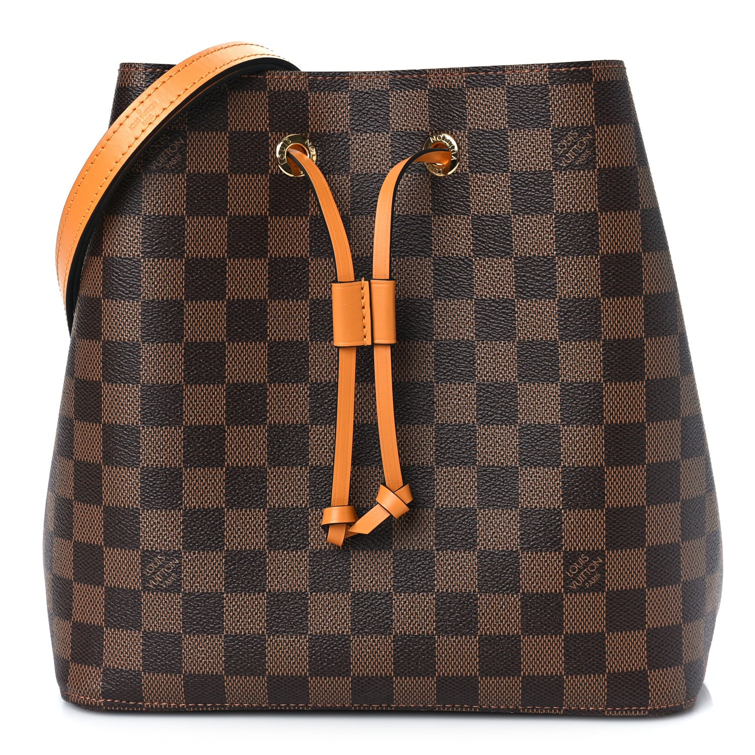 Louis Vuitton Damier Ebene Neonoe MM Safran 1 of 8