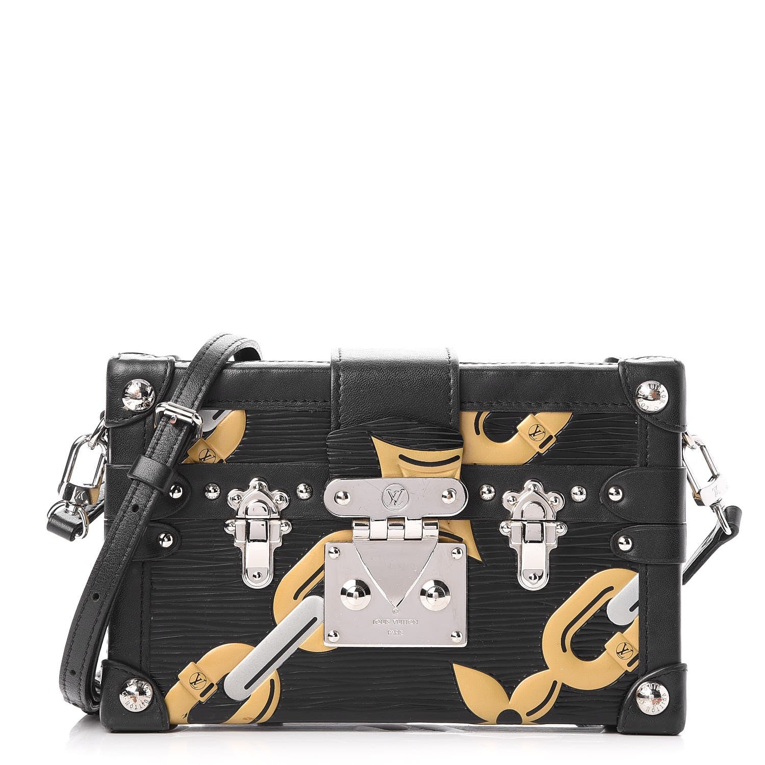 Louis Vuitton Epi Chain Flower Petite Malle Black 1 of 7