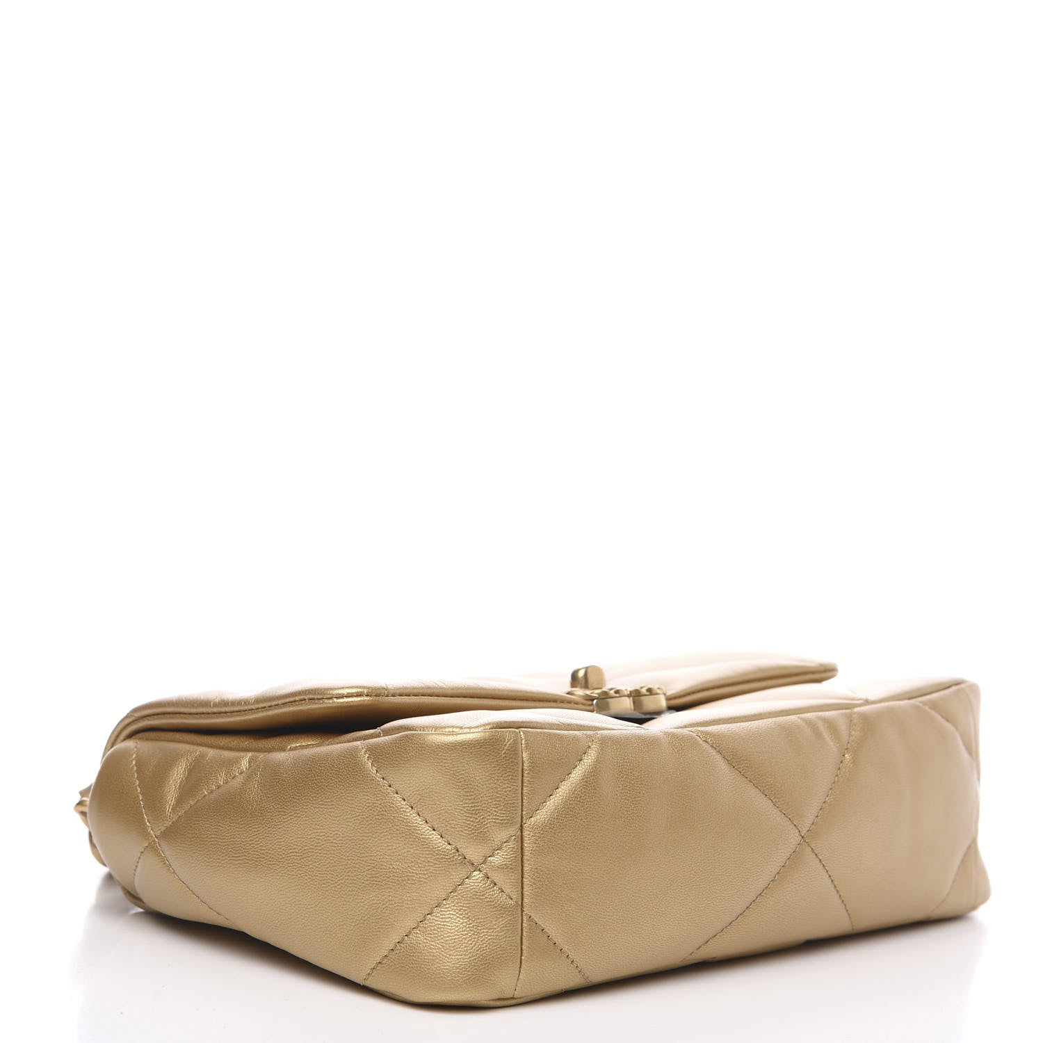 Chanel Metallic Goatskin Quilted Medium 19 Flap Gold 3 of 10