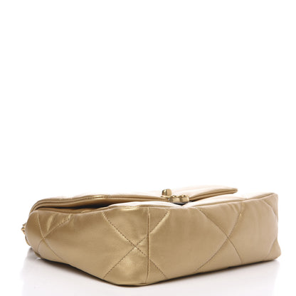 Chanel Metallic Goatskin Quilted Medium 19 Flap Gold 3 of 10
