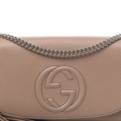 Gucci Pebbled Calfskin Medium Soho Flap Crossbody Camelia 11 of 11