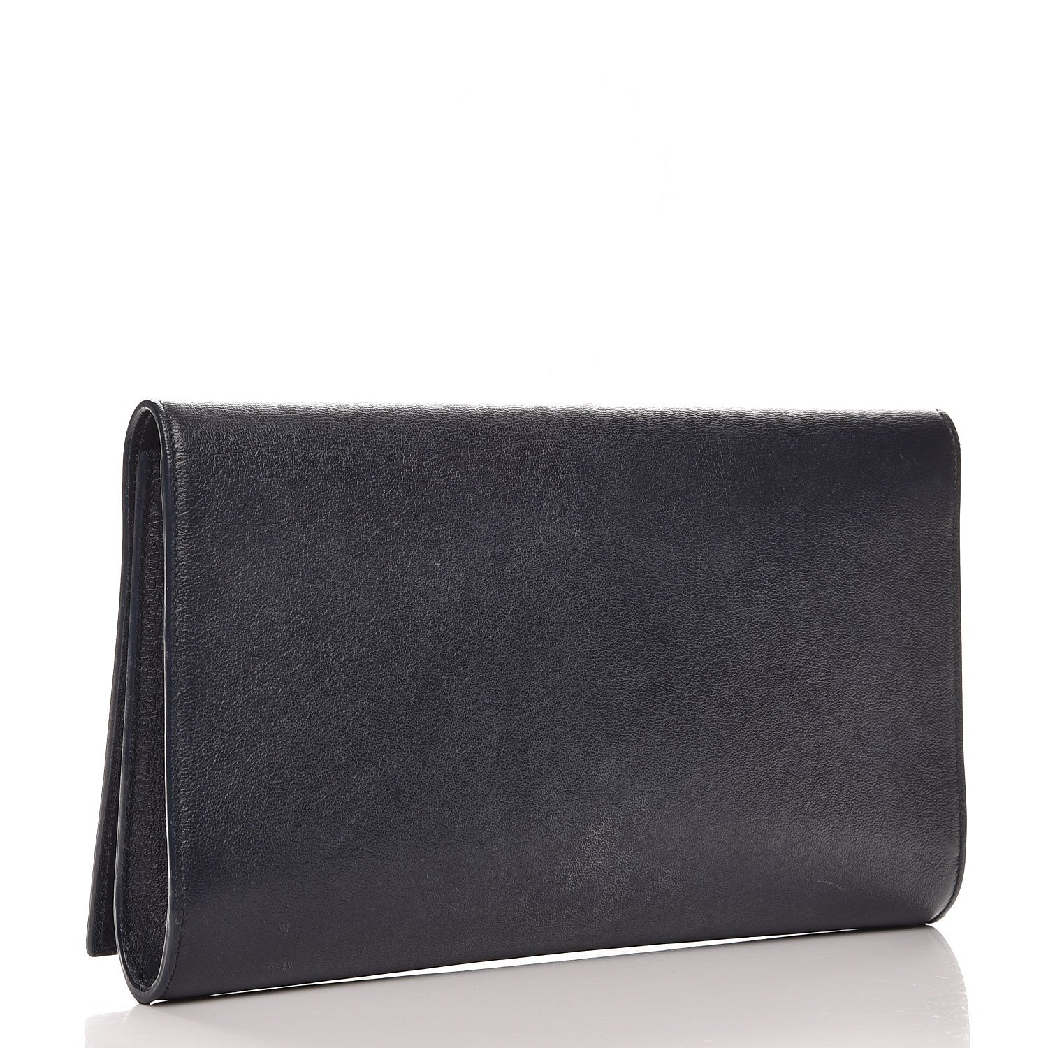 Saint Laurent Calfskin Monogram Large Belle De Jour Clutch Navy 3 of 11
