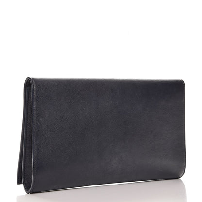 Saint Laurent Calfskin Monogram Large Belle De Jour Clutch Navy 3 of 11