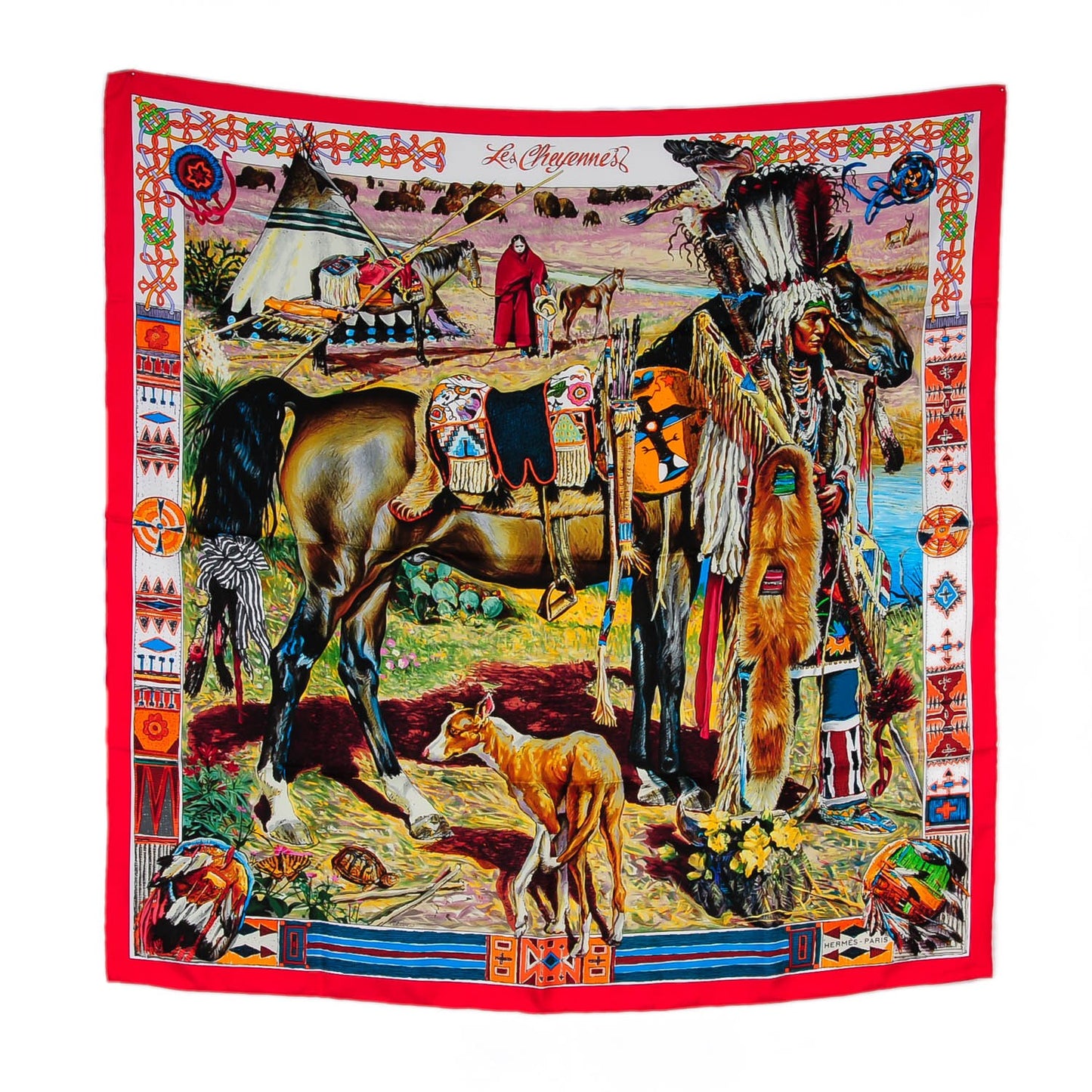 Silk Les Cheyennes Scarf 90
