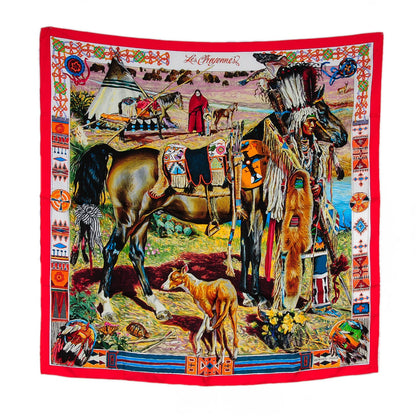 Hermes Silk Les Cheyennes Scarf 90 2 of 8
