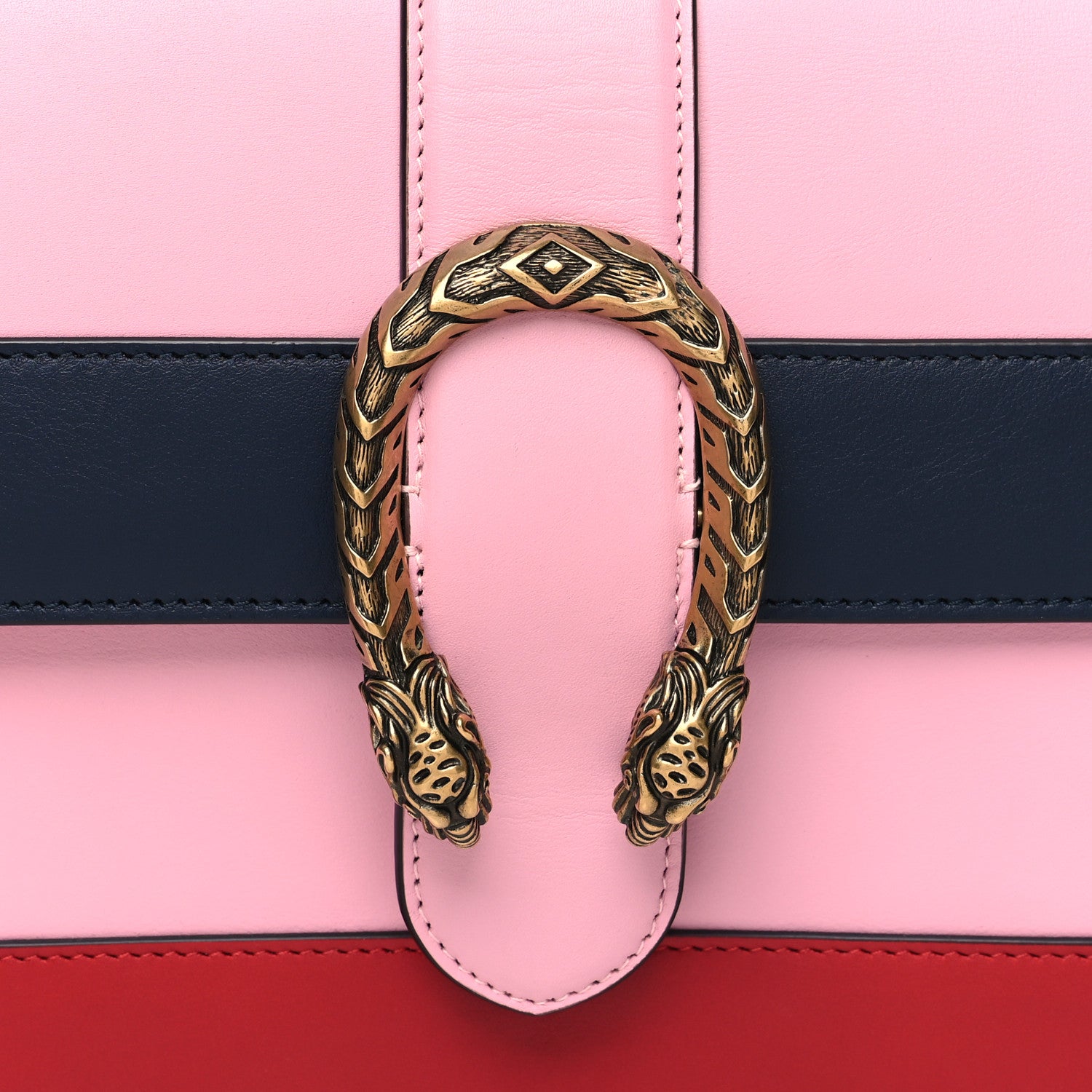 Gucci Moon Calfskin Web Medium Dionysus Bamboo Top Handle Bag Sugar Pink Blue Agata Hibiscus Red 10 of 12