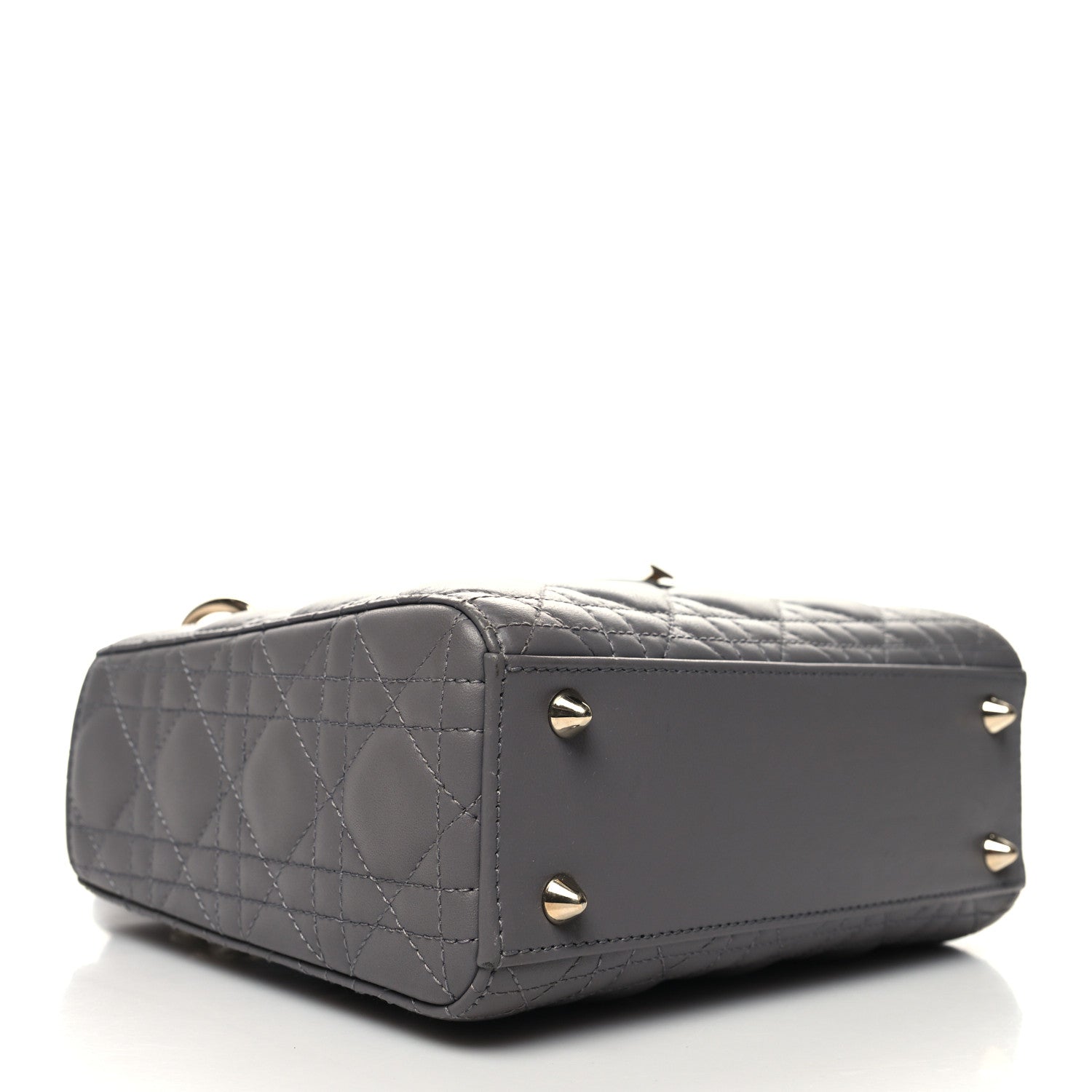 Christian Dior Lambskin Cannage Small My ABCDior Lady Dior Grey 4 of 10