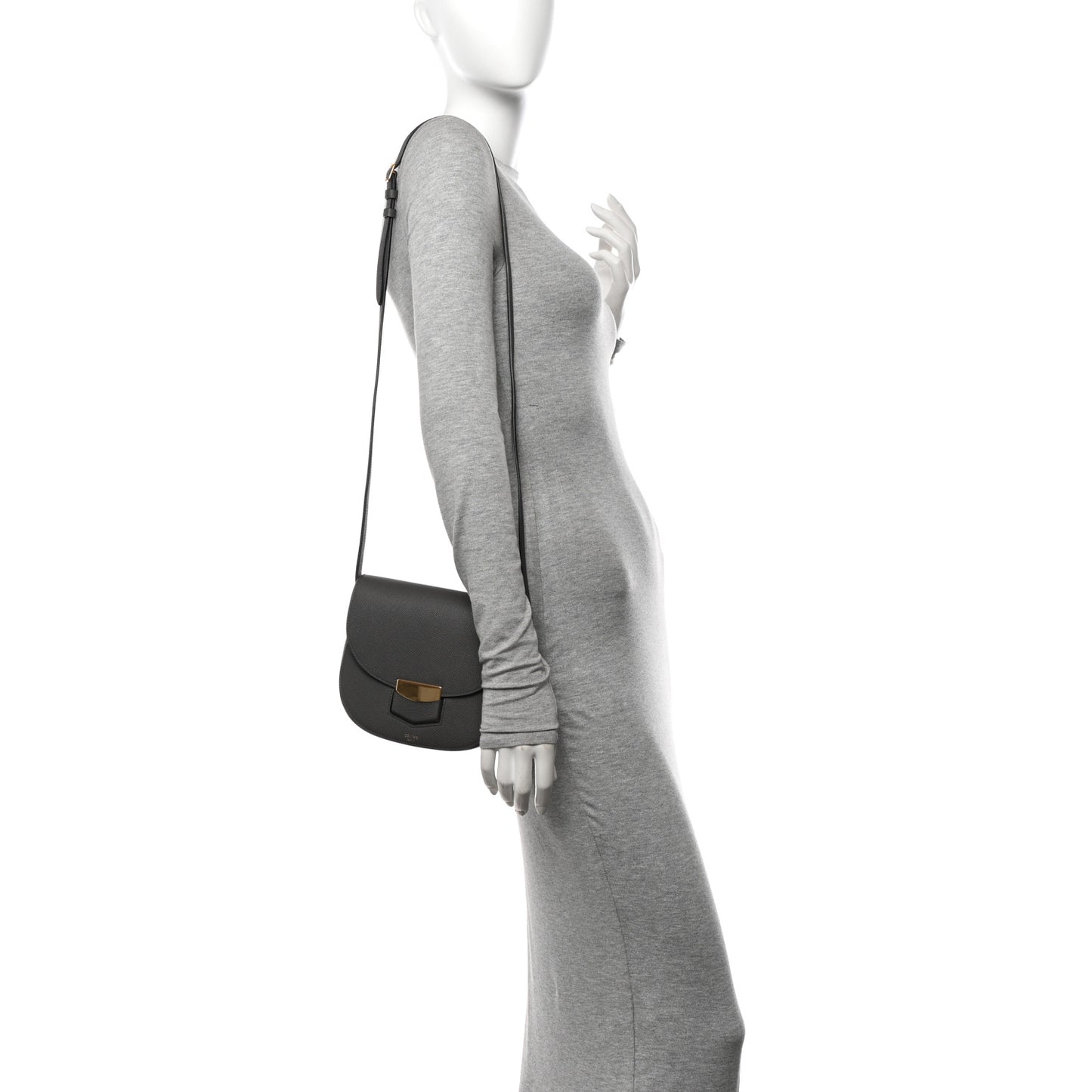 Baby Grained Calfskin Small Trotteur Grey