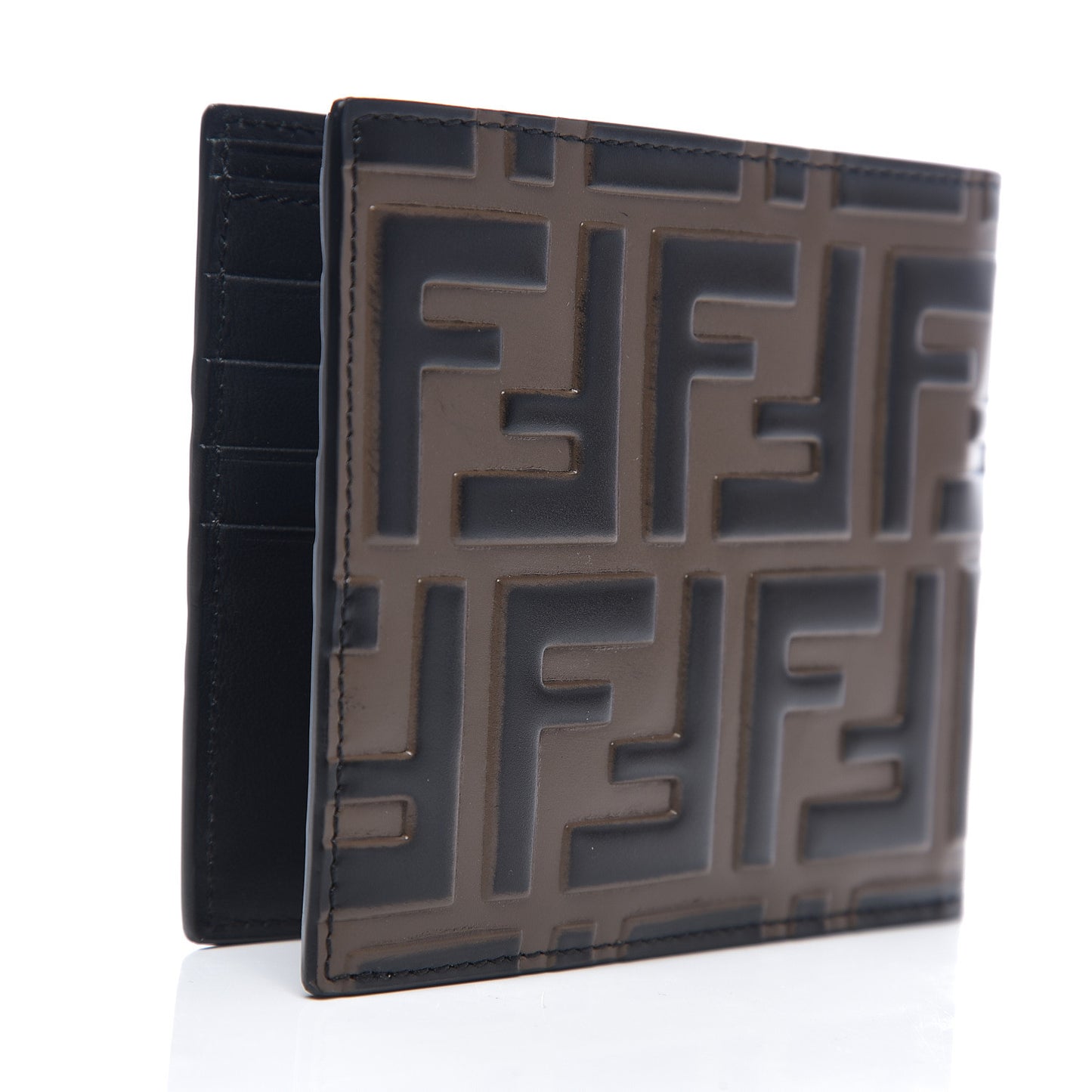 Vitello FF 1974 Embossed Bi-Fold Wallet Maya Black