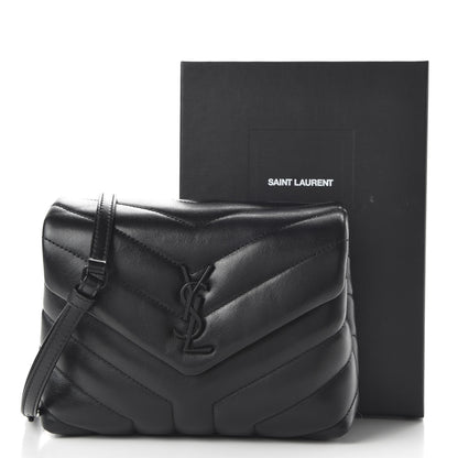 Saint Laurent Calfskin Y Quilted Monogram Toy Loulou Crossbody Bag Black 9 of 9